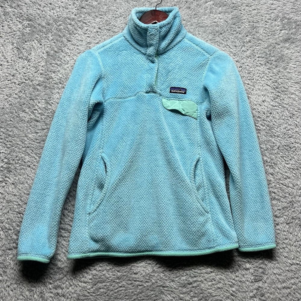 Patagonia Jacket Womens XS Blue Re Tool Snap T‎ Pullover Polartec Fleece Hiking